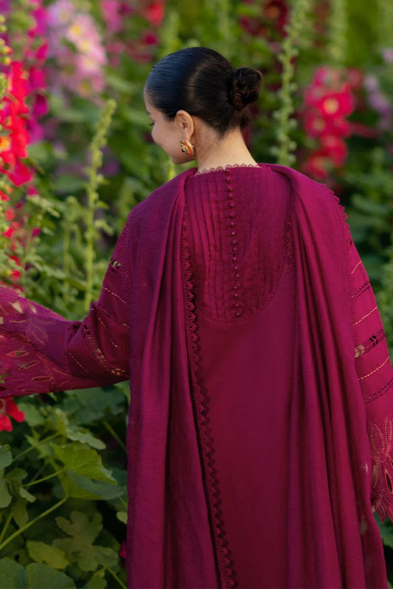 EL-RR2810 Lawn Unstitched Embroidered 3pc Suit With Lawn Fully Embroidered Dupatta
