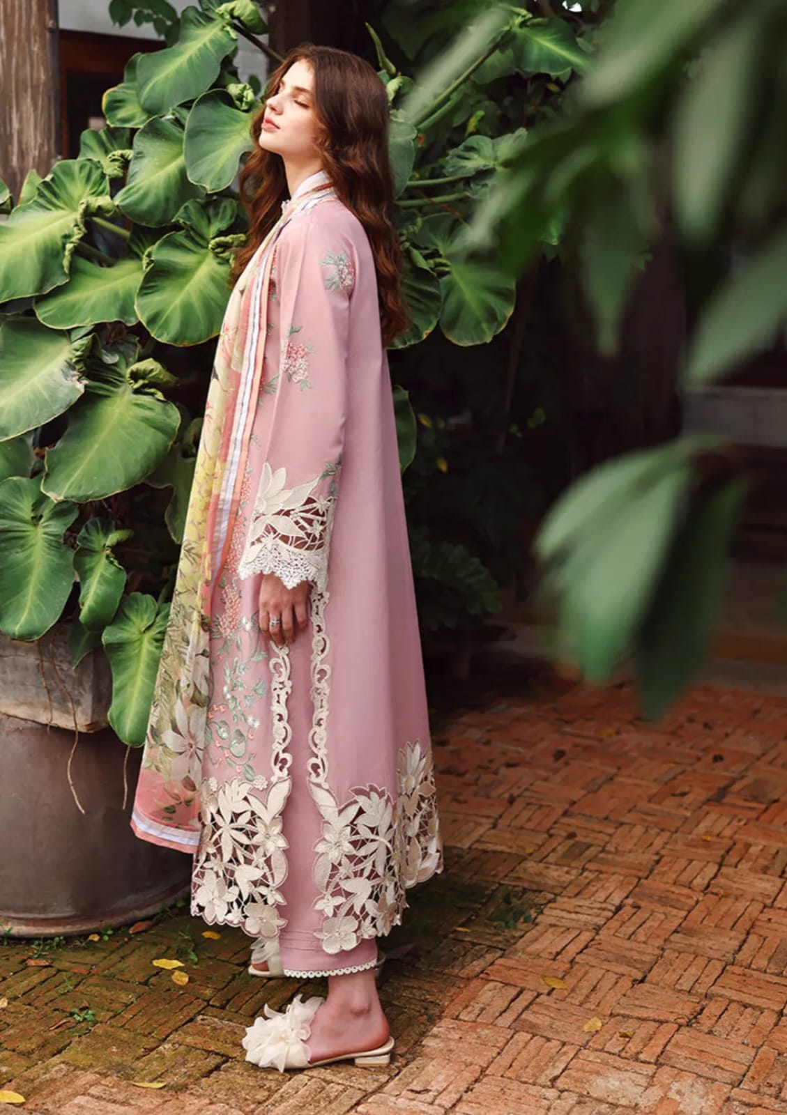 Highly Recommended Unstitched Fully Embroidered Lawn Suit With Embroidered Lawn Dupatta