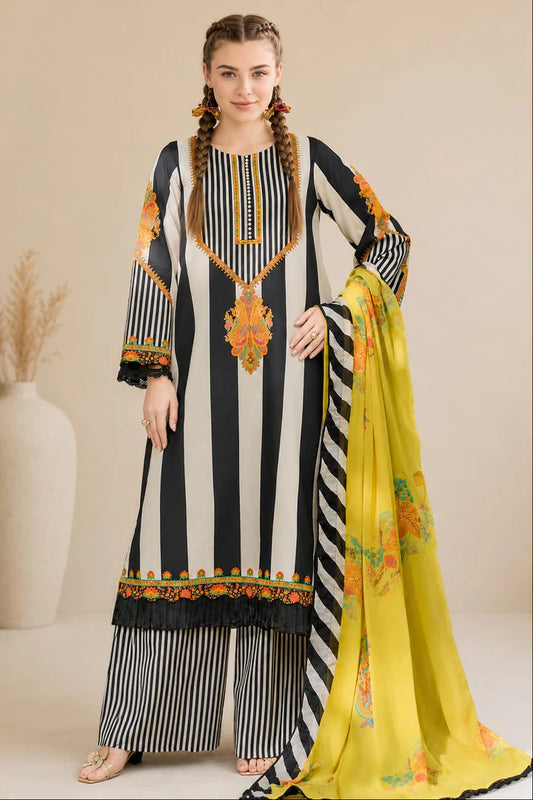EL-D360 Digital Printed Lawn Suit 3pc With Lawn Digital Printed Dupatta