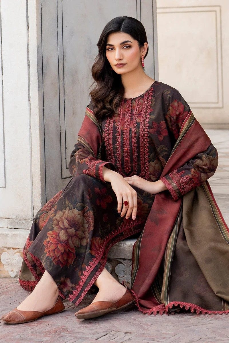 EL-BK192 Digital Printed Lawn Suit 3pc with Lawn Digital Printed Dupatta & Embroidered Patch - ELAFF