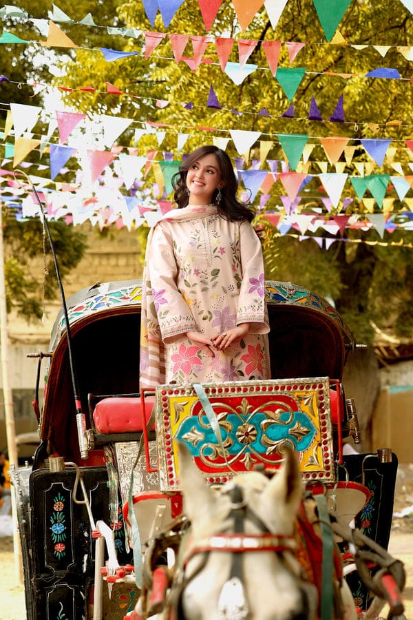 HIGHLY RECOMMENDED Unstitched Fully Embroidered Lawn Suit With Printed Monar Dupatta