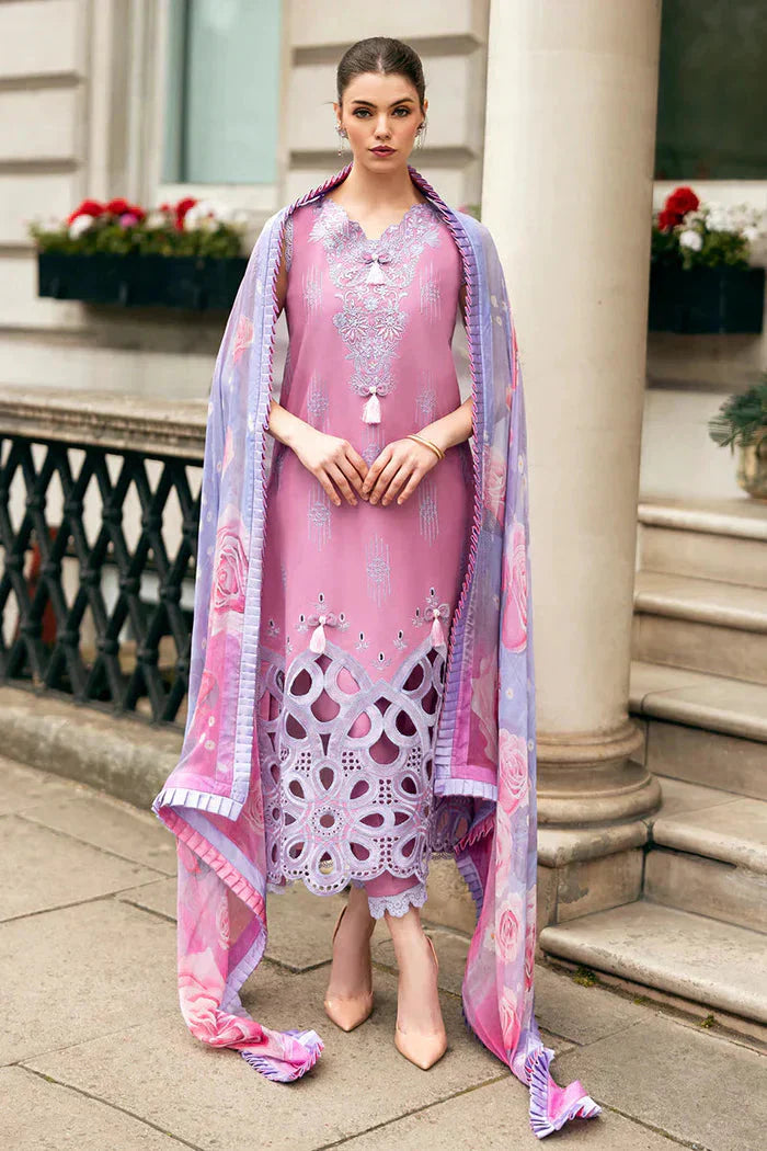 EL-MS2570B Unstitched Embroidered Lawn 3pc Suit With Cotton Lawn Printed Dupatta