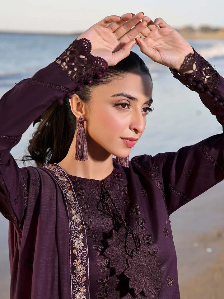 EL-IZ813 Lawn Chikenkari Embroidered 3pc With Lawn Embroidered Dupatta