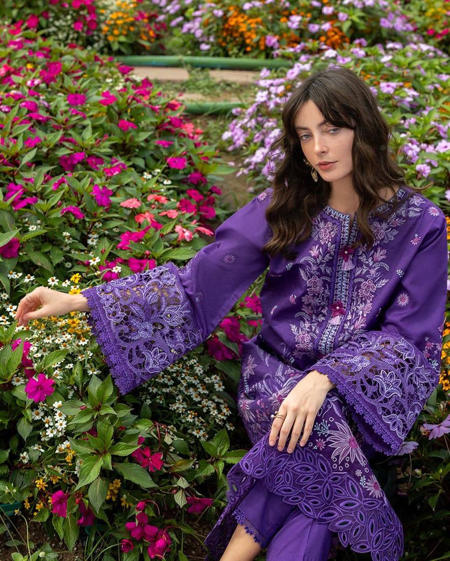 EL-MS2770 Lawn Unstitched Embroidered 3pc Suit With Monar Digital Printed Dupatta