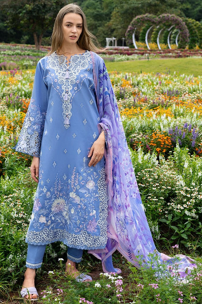 EL-MS2780 Lawn Unstitched Embroidered 3pc Suit With Monar Digital Printed Dupatta