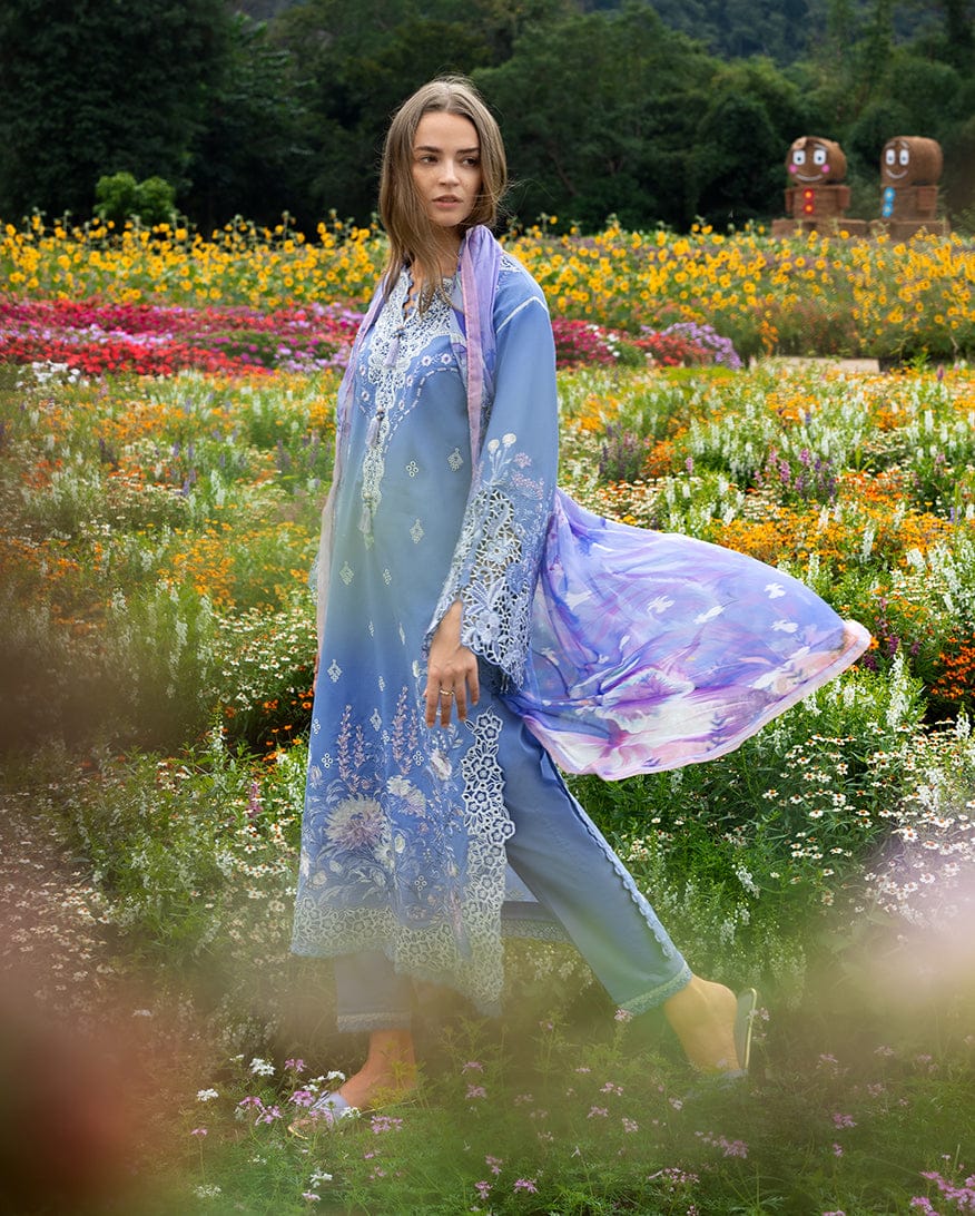 EL-MS2780 Lawn Unstitched Embroidered 3pc Suit With Monar Digital Printed Dupatta