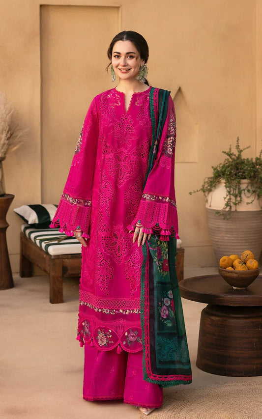 EL_SR1036 Lawn Unstitched Embroidered 3pc Suit With Lawn Digital Printed Dupatta