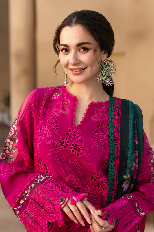 EL-D170 Luxury Lawn Unstitched Embroidered 3pc Suit With Cotton Lawn Printed Dupatta