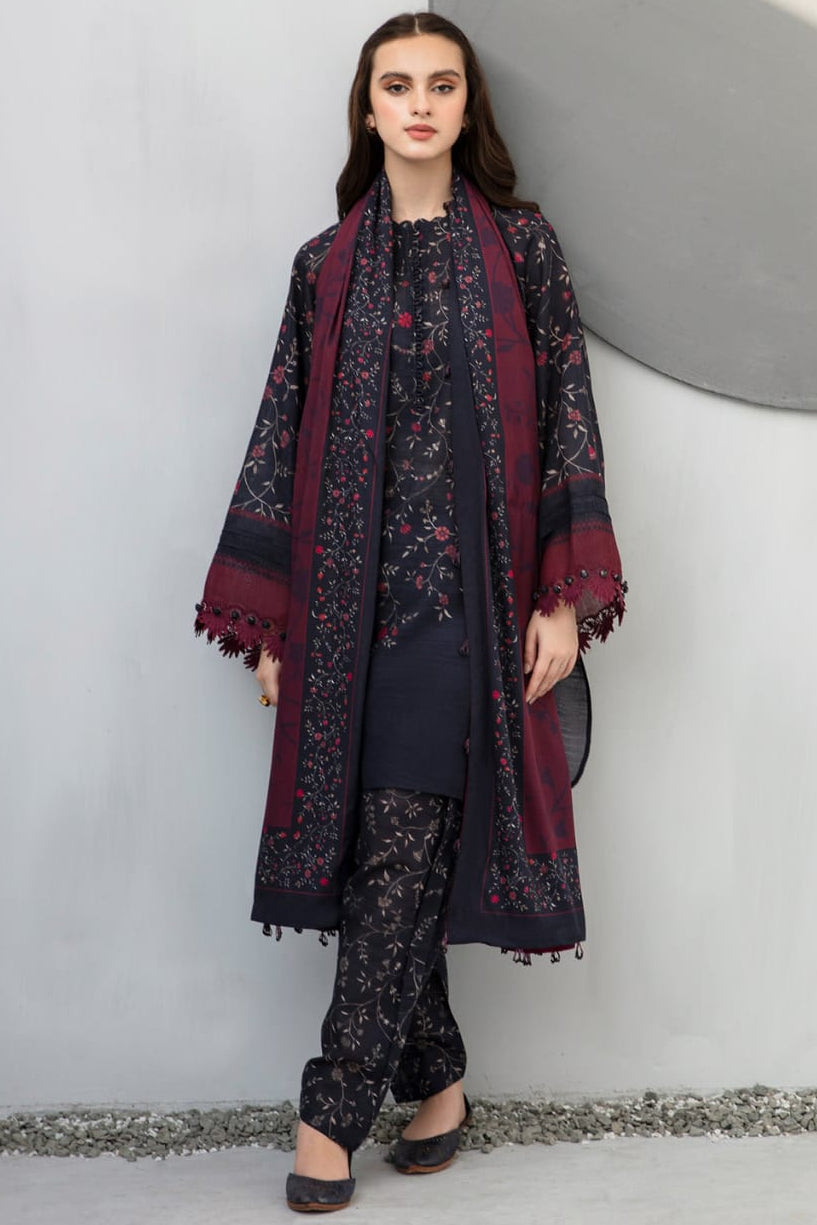 EL-BQ406 Digital Printed Khaddar 3Pc Suit With Digital Printed Khaddar Dupatta