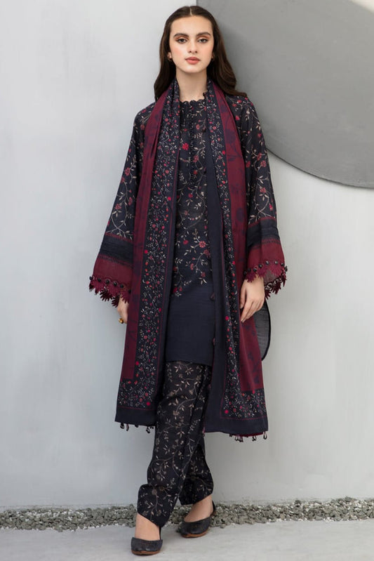 EL-BQ406 Digital Printed Khaddar 3Pc Suit With Digital Printed Khaddar Dupatta