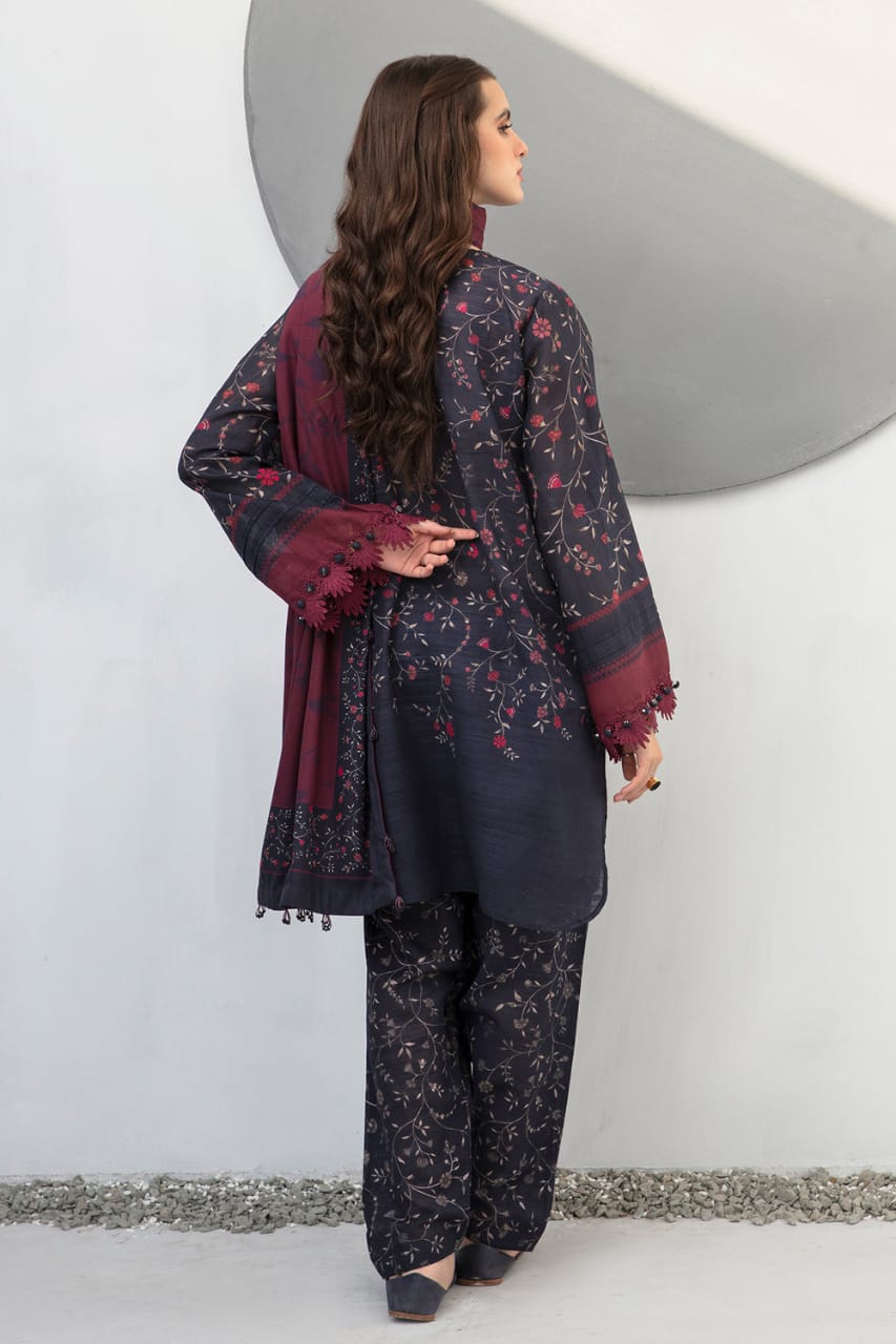 EL-BQ406 Digital Printed Khaddar 3Pc Suit With Digital Printed Khaddar Dupatta