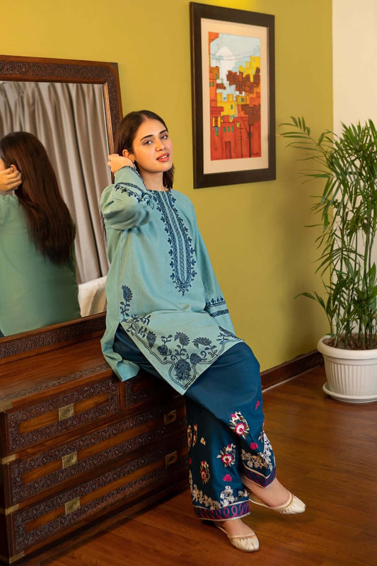 EL-MB70 Lawn Fully Embroidered 2pc
