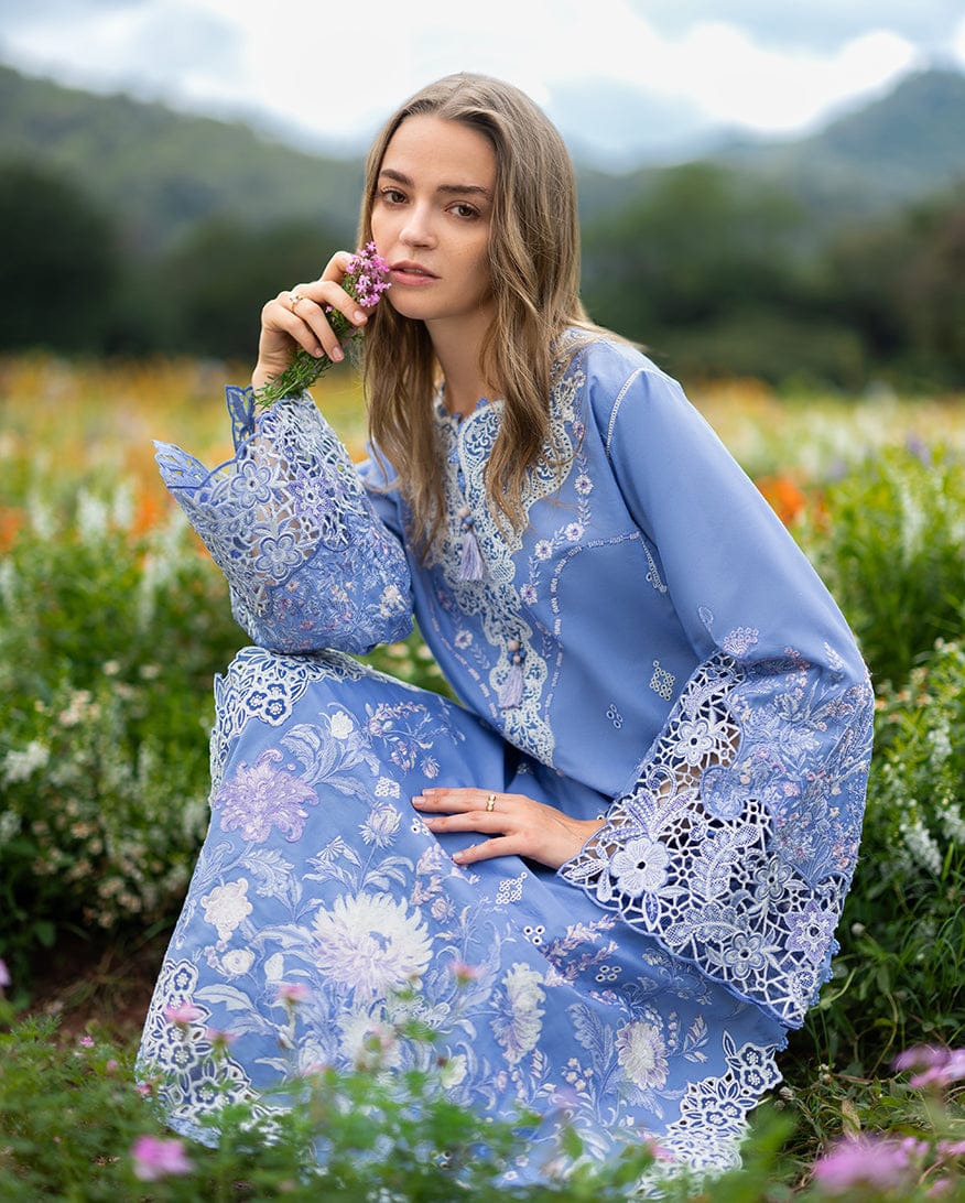 EL-MS2780 Lawn Unstitched Embroidered 3pc Suit With Monar Digital Printed Dupatta