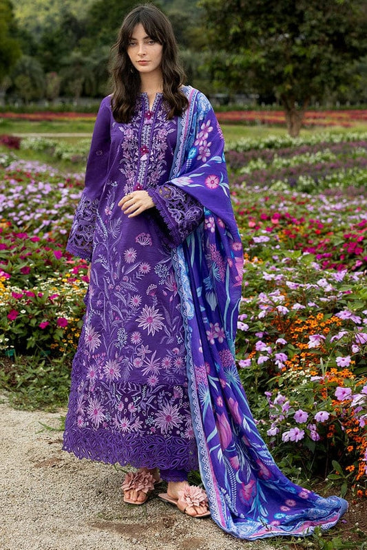 EL-MS2770 Lawn Unstitched Embroidered 3pc Suit With Monar Digital Printed Dupatta