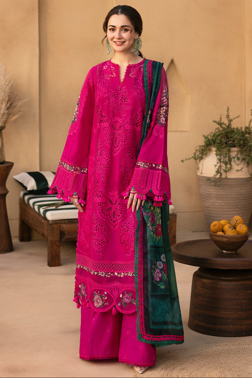 EL-D170 Luxury Lawn Unstitched Embroidered 3pc Suit With Cotton Lawn Printed Dupatta