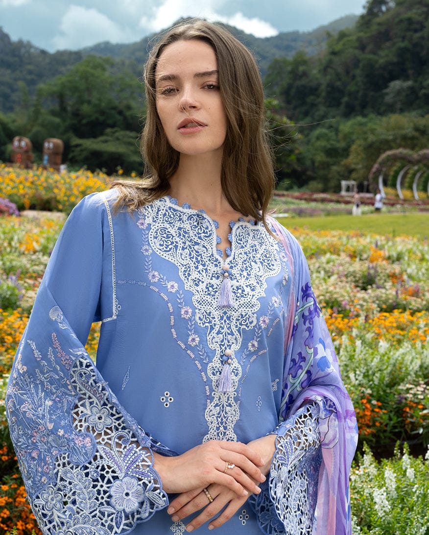 EL-MS2780 Lawn Unstitched Embroidered 3pc Suit With Monar Digital Printed Dupatta