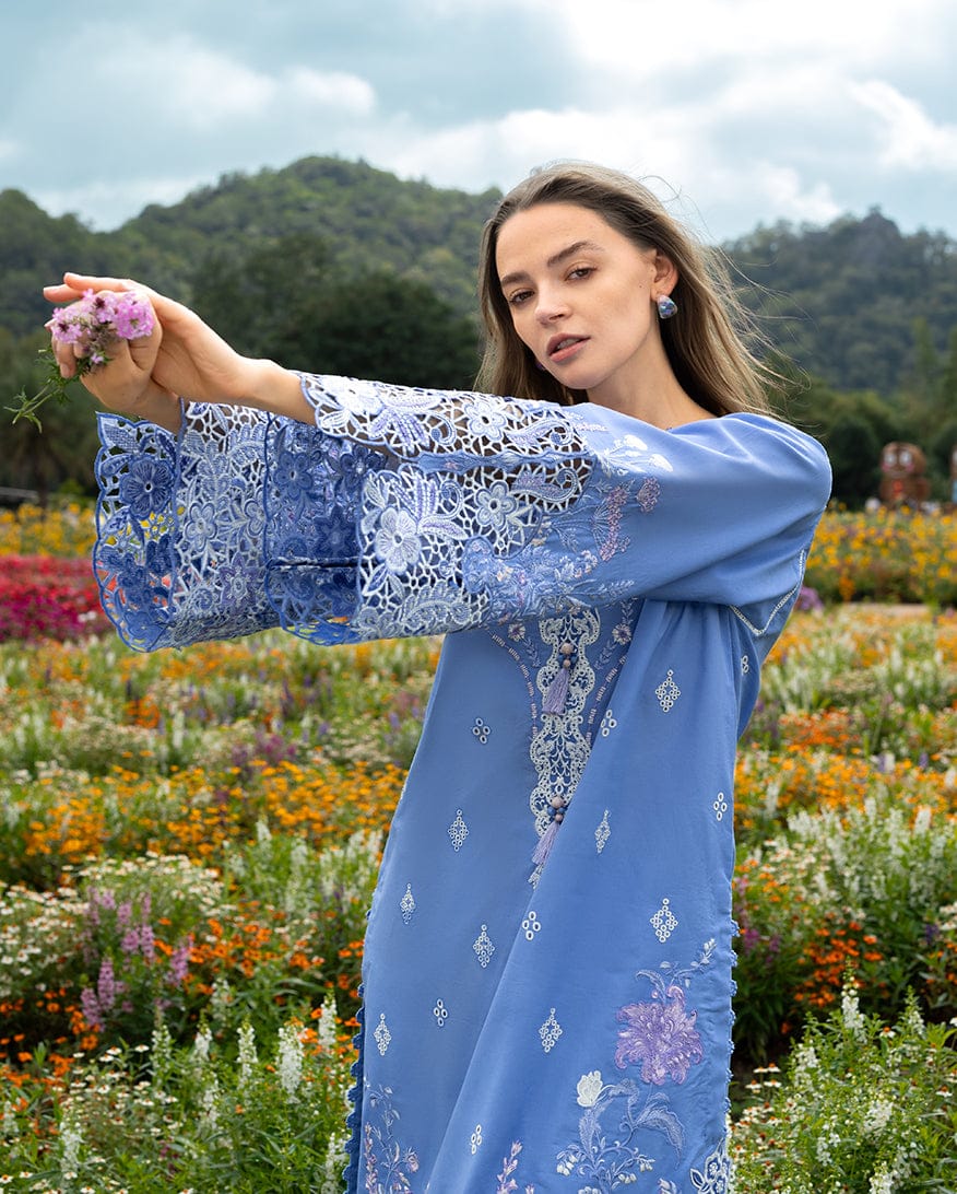 EL-MS2780 Lawn Unstitched Embroidered 3pc Suit With Monar Digital Printed Dupatta