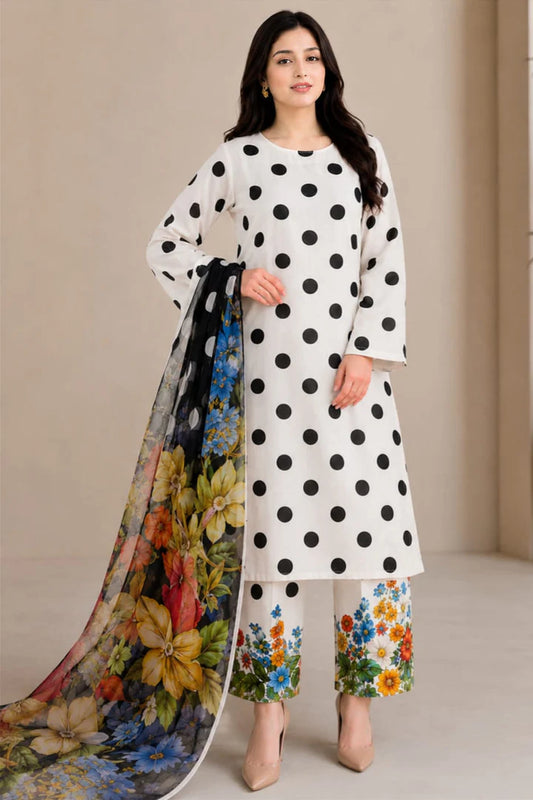 EL-D353 Digital Printed Lawn Suit 3pc With Lawn Digital Printed Dupatta